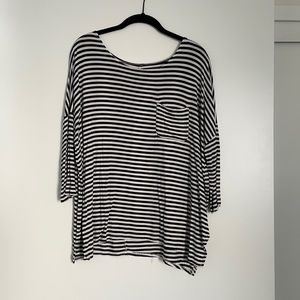 Flowy 3 Quarter Sleeve Striped Top